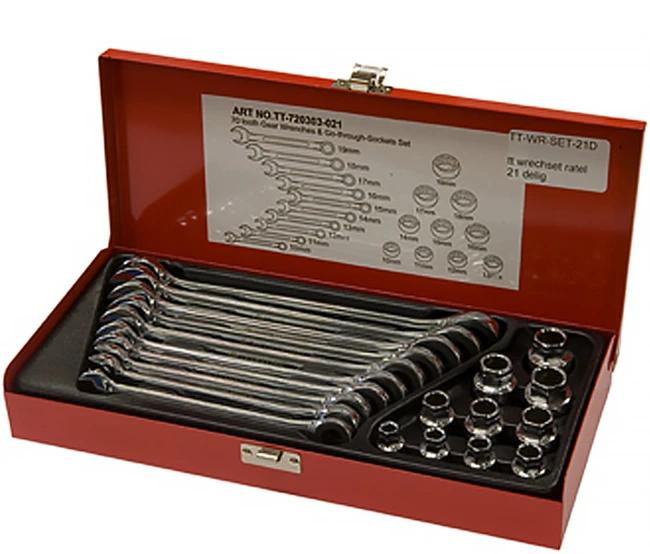 Maxicool Steek-Ring Ratel Sleutelset 21 Delig