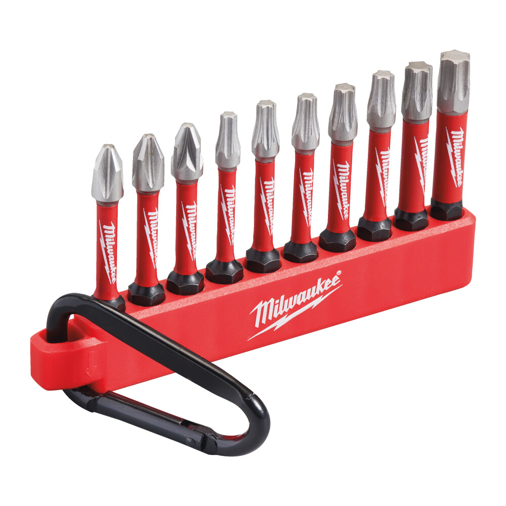 Milwaukee® Schroefbitset 1 Shockwave Karabijnhaak 10 Delig