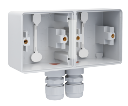 Niko Hydro Opbouwdoos 2V Hori. + 2 M20 Ingangen + Wartel