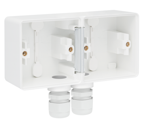 Niko Hydro Opbouwdoos 2V Hori. + 2 M20 Ingangen + Wartel