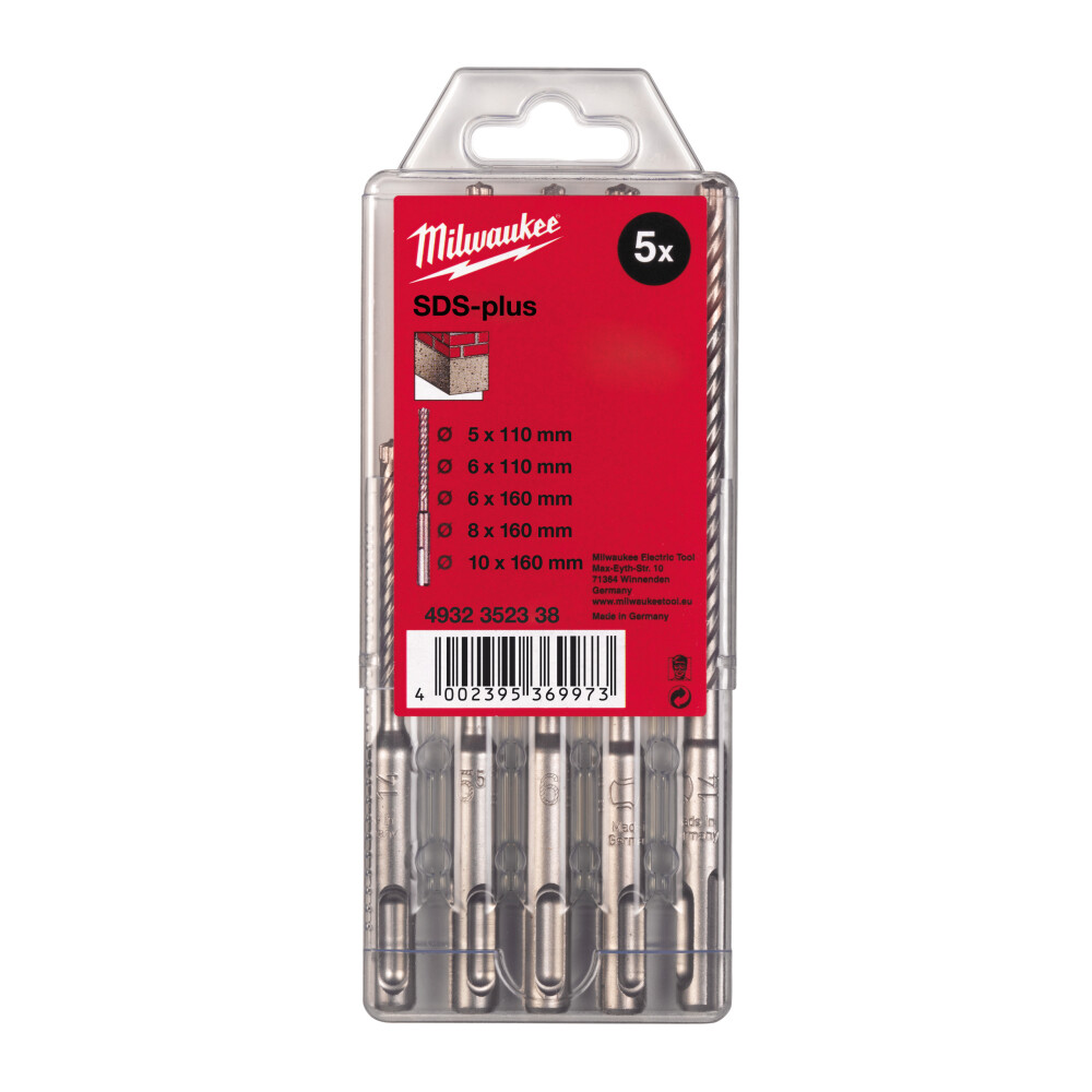 Milwaukee® Sds-Plus Borenset M/2 Type 1 (5/6X110, 6/8/10X160 Mm)