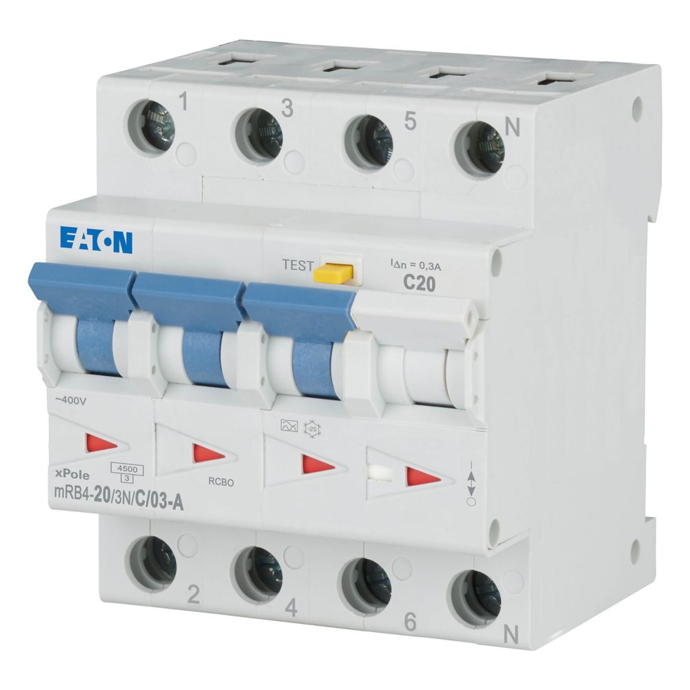Eaton Aardlekautomaat C20A 3P+N 300Ma 4.5Ka - Afbeelding 4