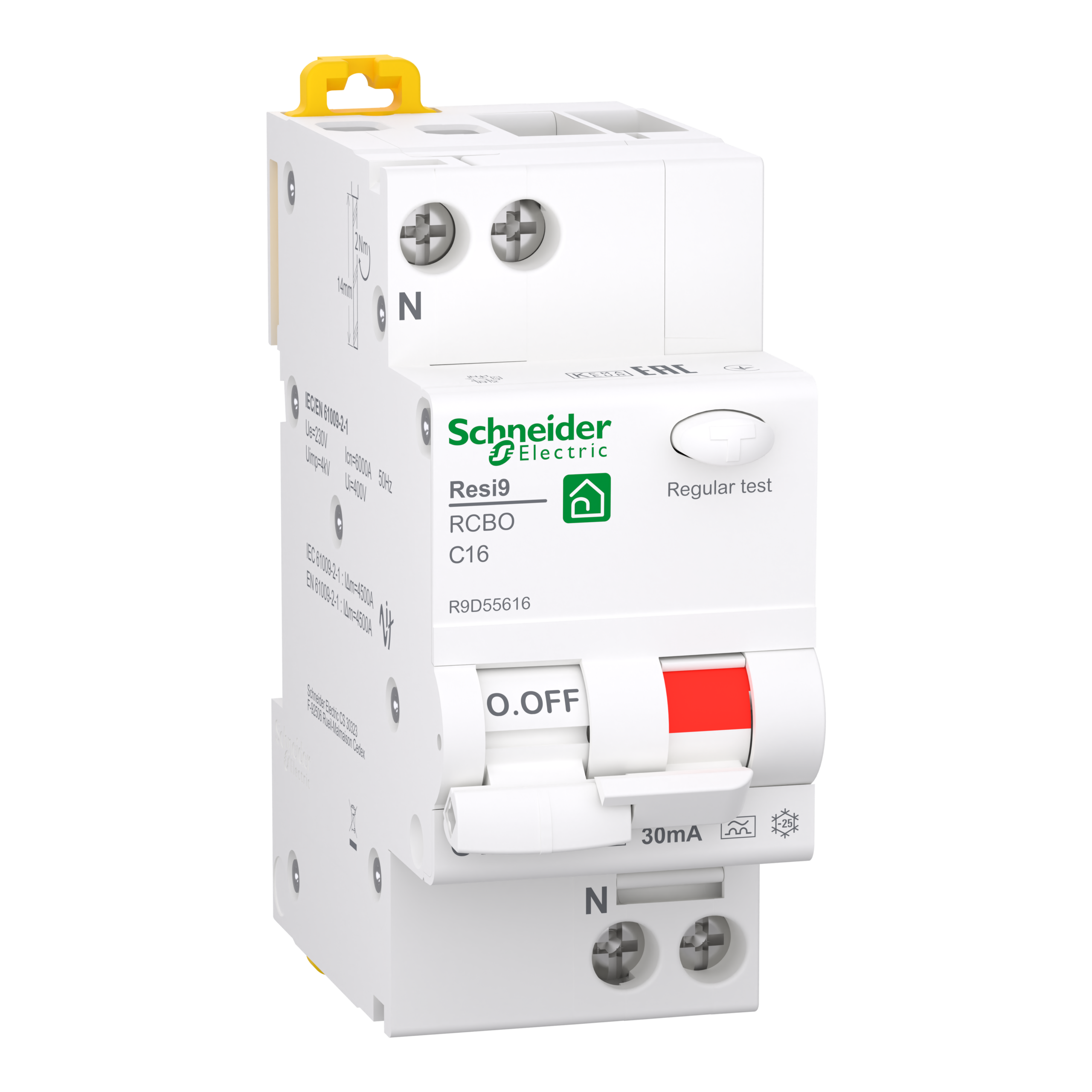 Schneider Electric Aardlekautomaat C16A 1P+N 6Ka 30Ma - Resi9