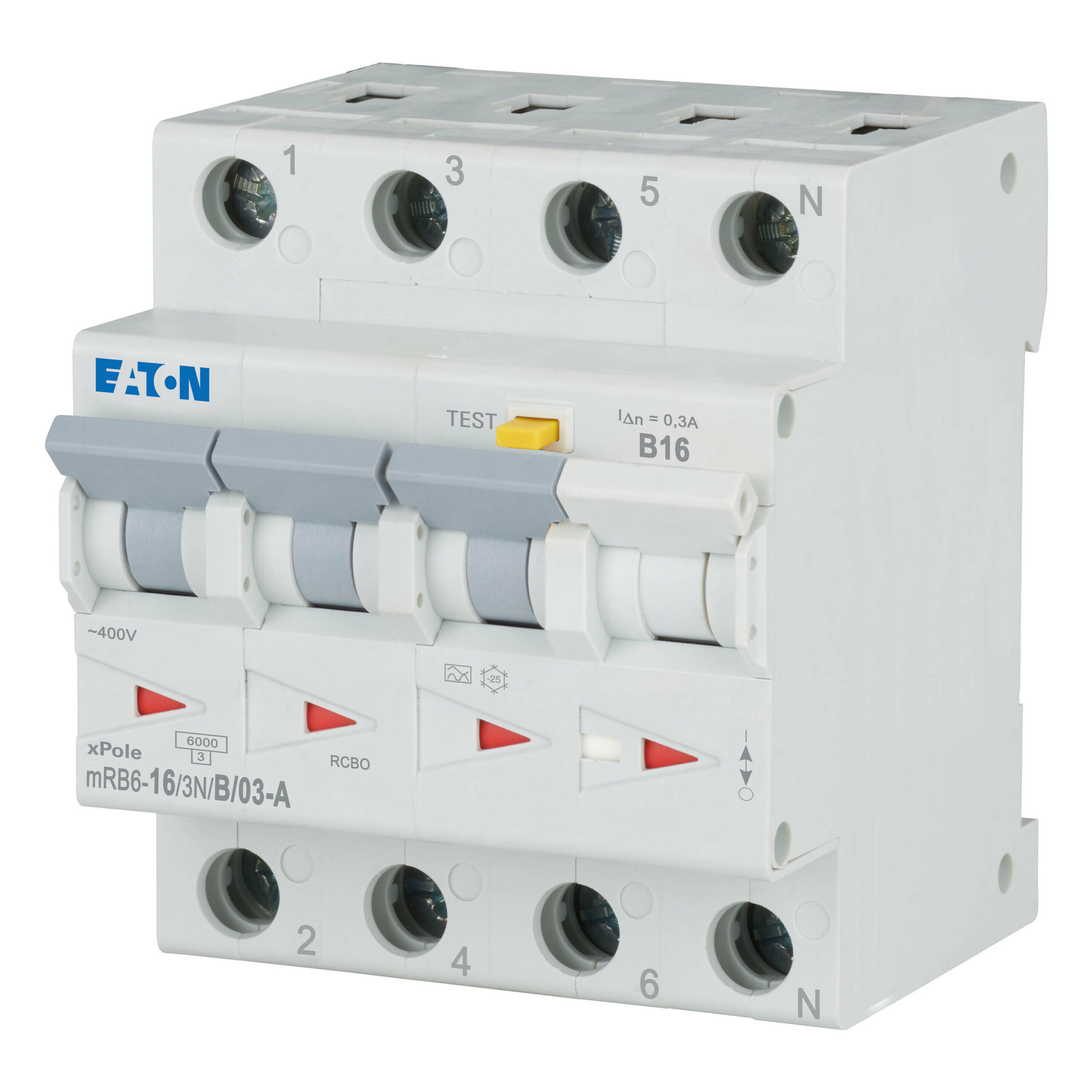 Eaton Aardlekautomaat B16A 3P+N 300Ma 6Ka