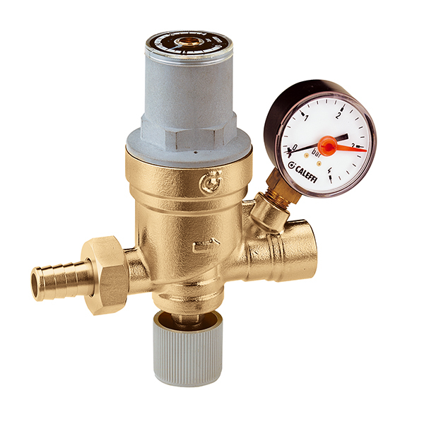 Caleffi Vulcombinatie Met Slangpilaar En Manometer 1/2"