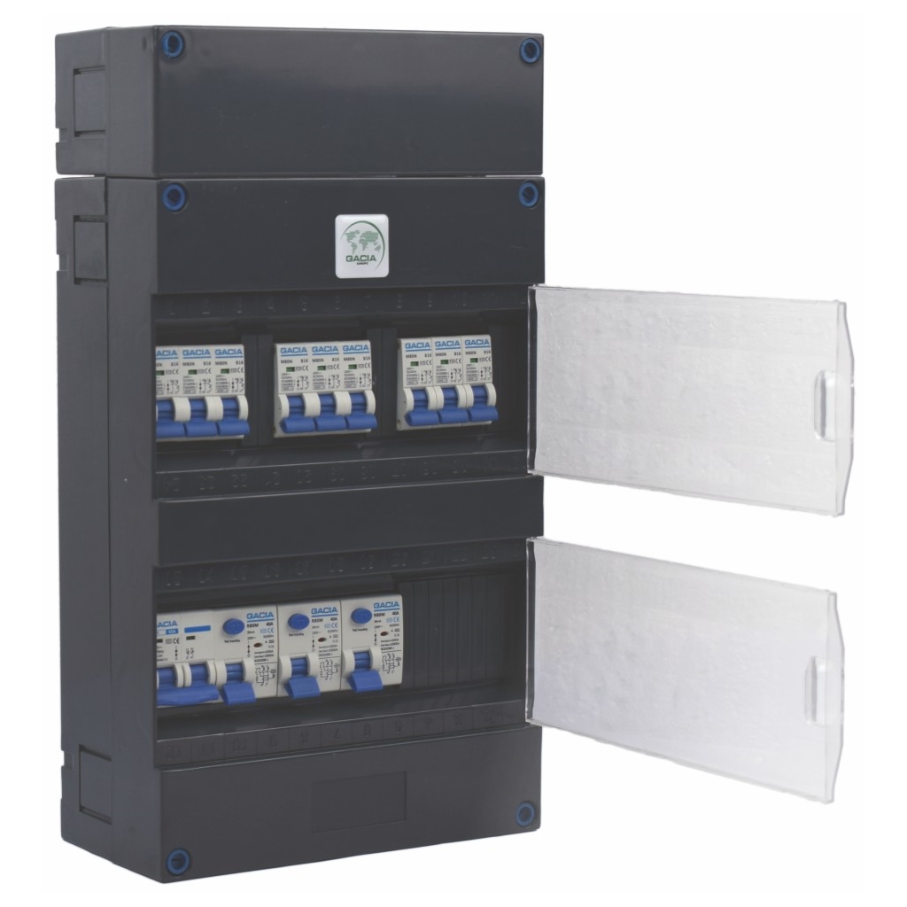 Gacia Europe 1F Groepenkast 9X B16A + 3X Als 2P 40A 30Ma + Hfds 2P