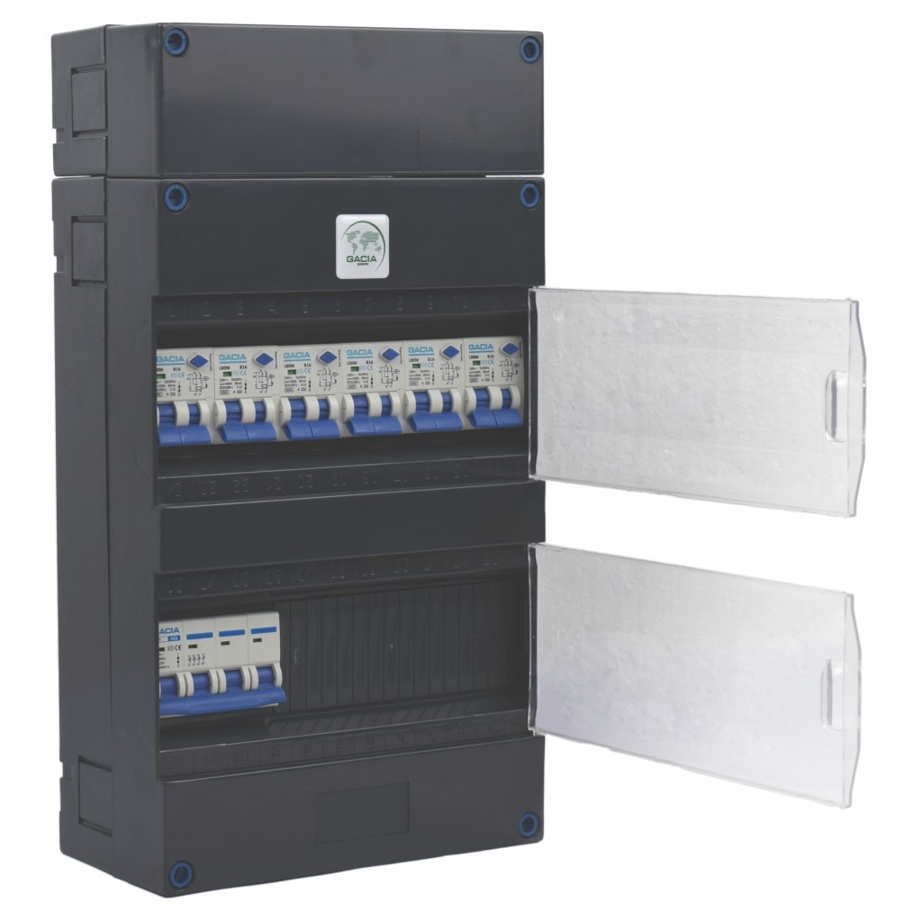 Gacia Europe 3F Groepenkast 6X Aardlekautomaat B16A + Hfds 4P