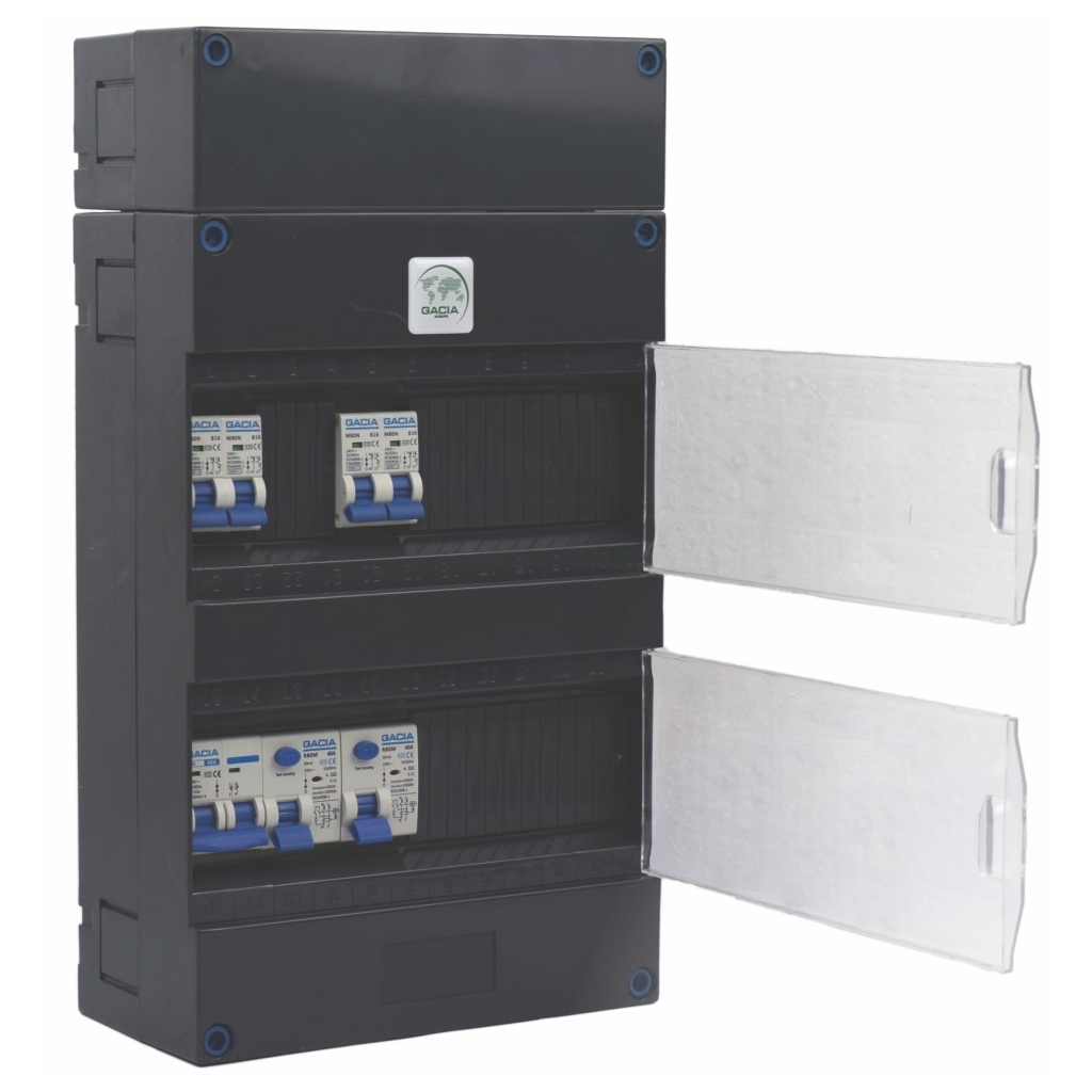 Gacia Europe 1F Groepenkast 4X B16A + 2X Als 2P 40A 30Ma + Hfds 2P