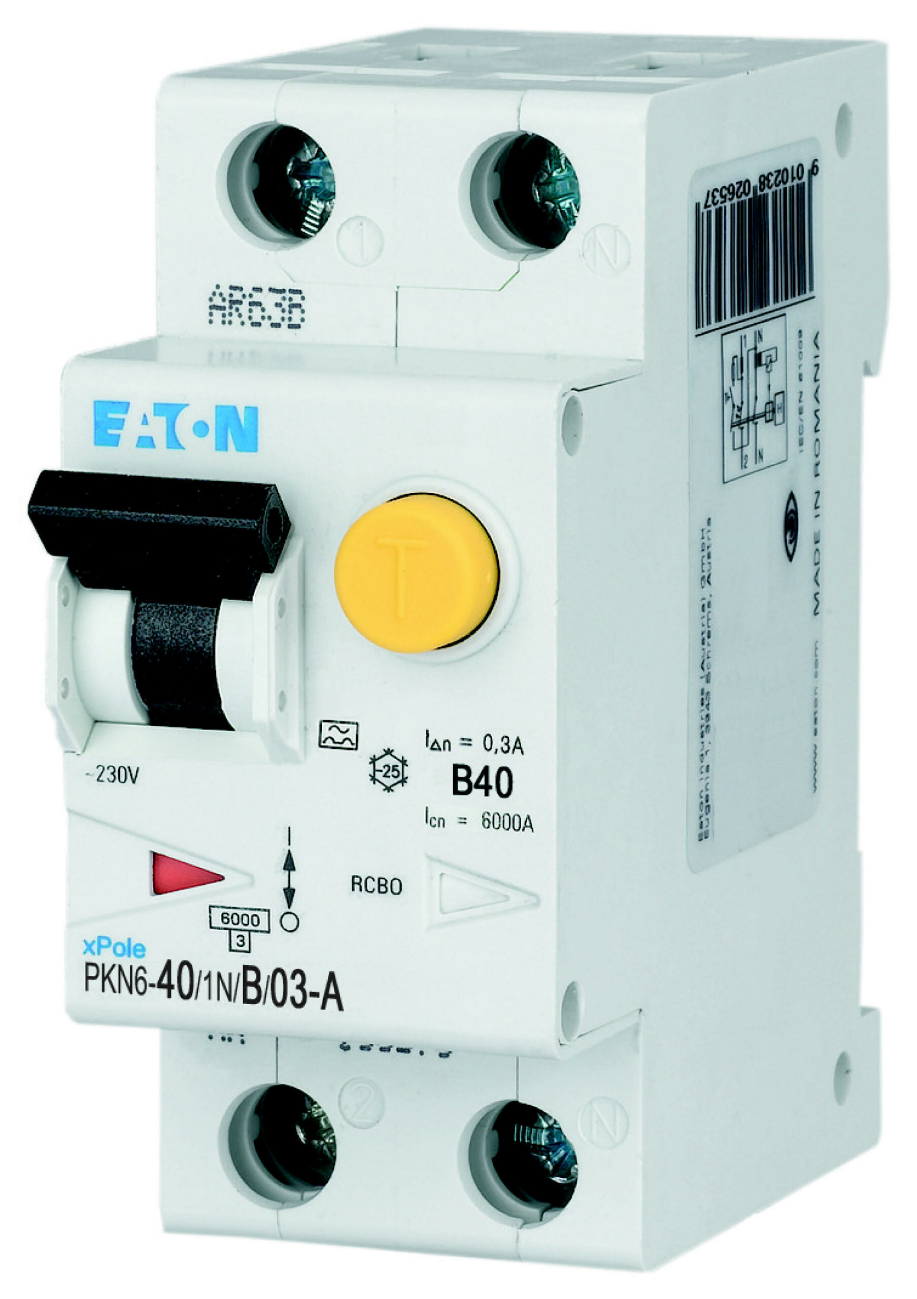 Eaton Aardlekautomaat B40A 1P+N 300Ma 6Ka