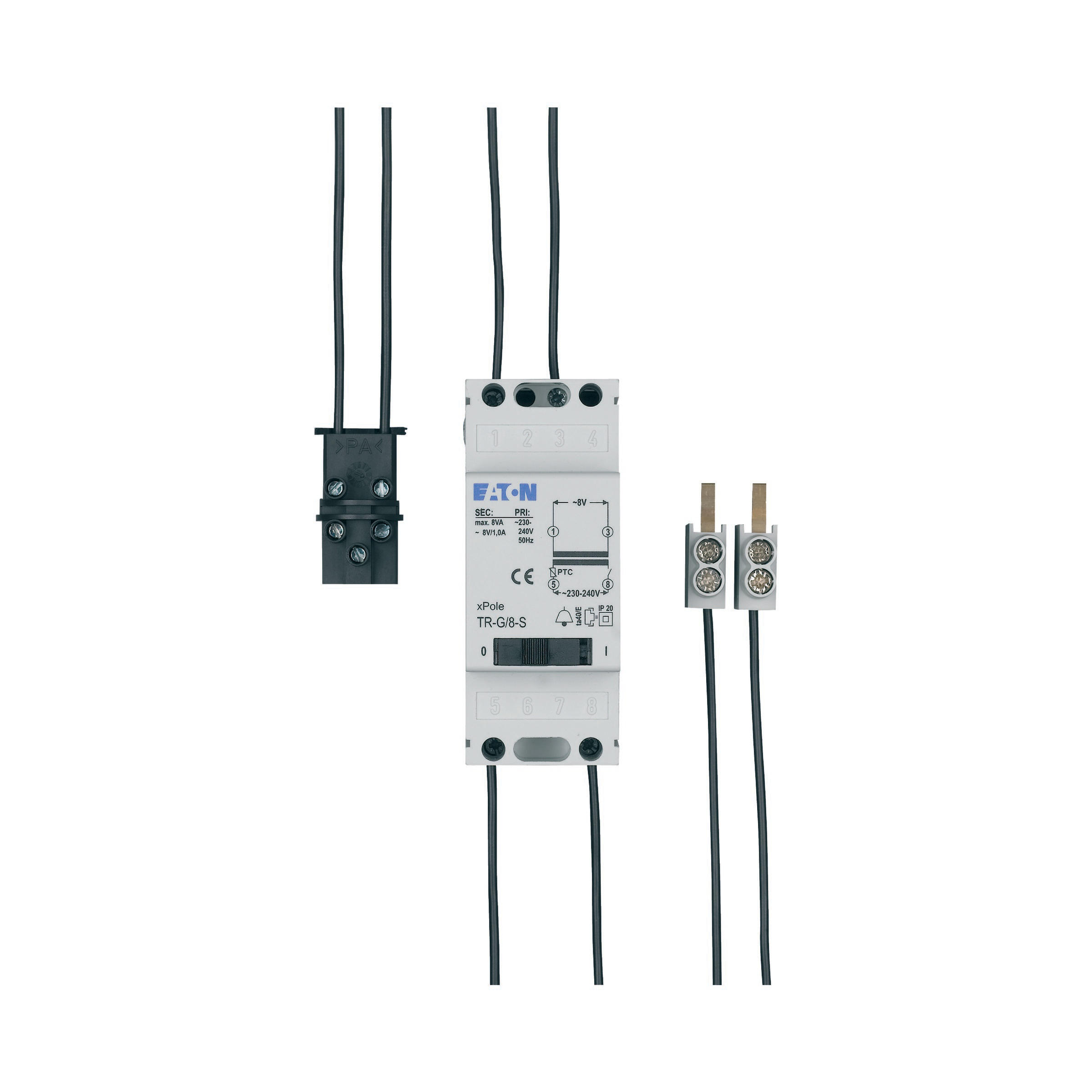 Eaton Beltrafo 230V/8V 1A +Schakelaar Tr-G/8-S Flex Met Draden