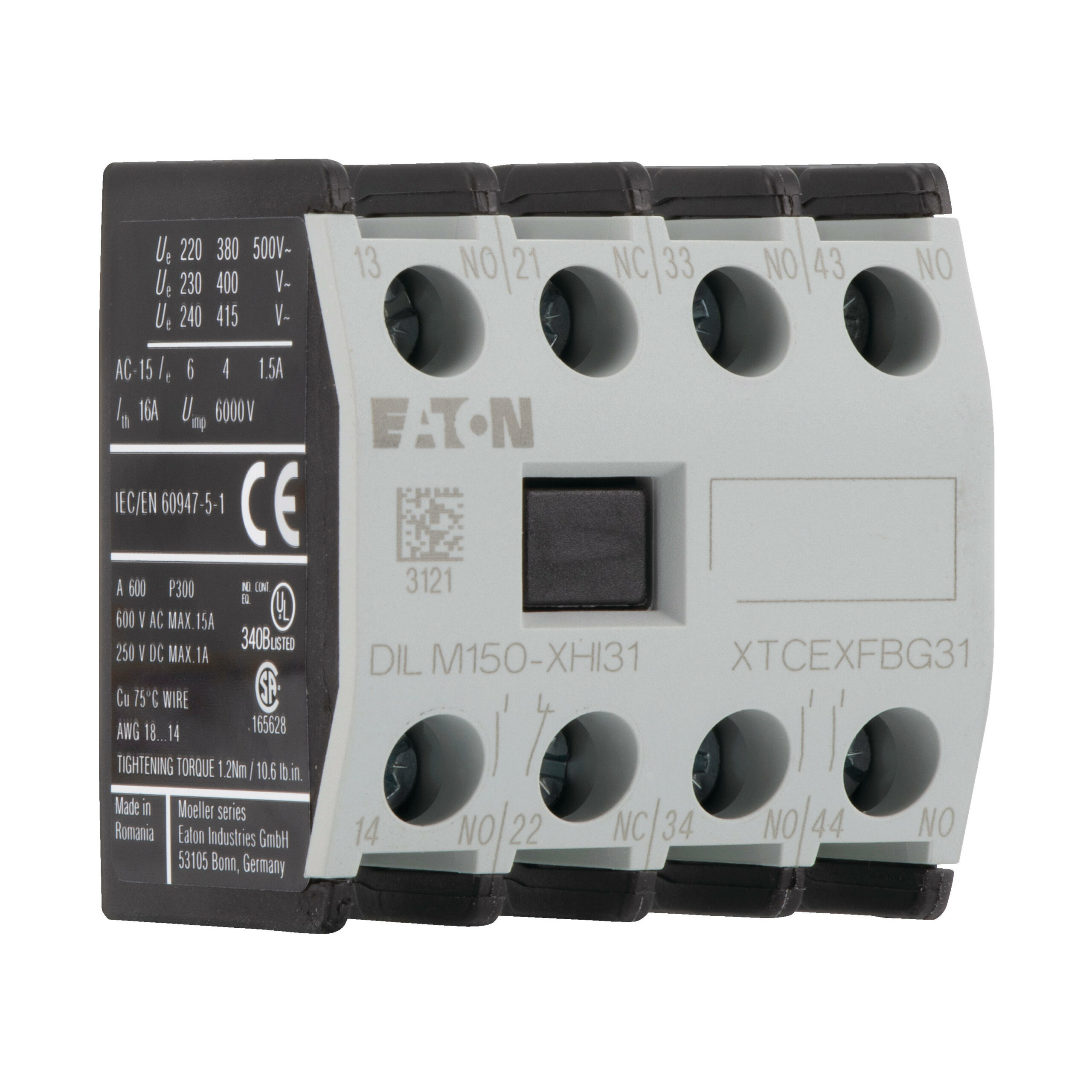 Eaton Dilm150-Xhi31 Hulpcontactblok 3Xm 1Xv 16A - Afbeelding 3