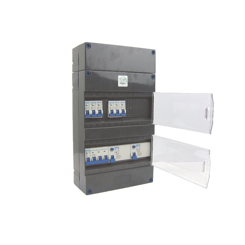 Gacia Europe 3F Groepenkast 6X B16A + 2X Als 4P 40A 30Ma + Hfds 4P
