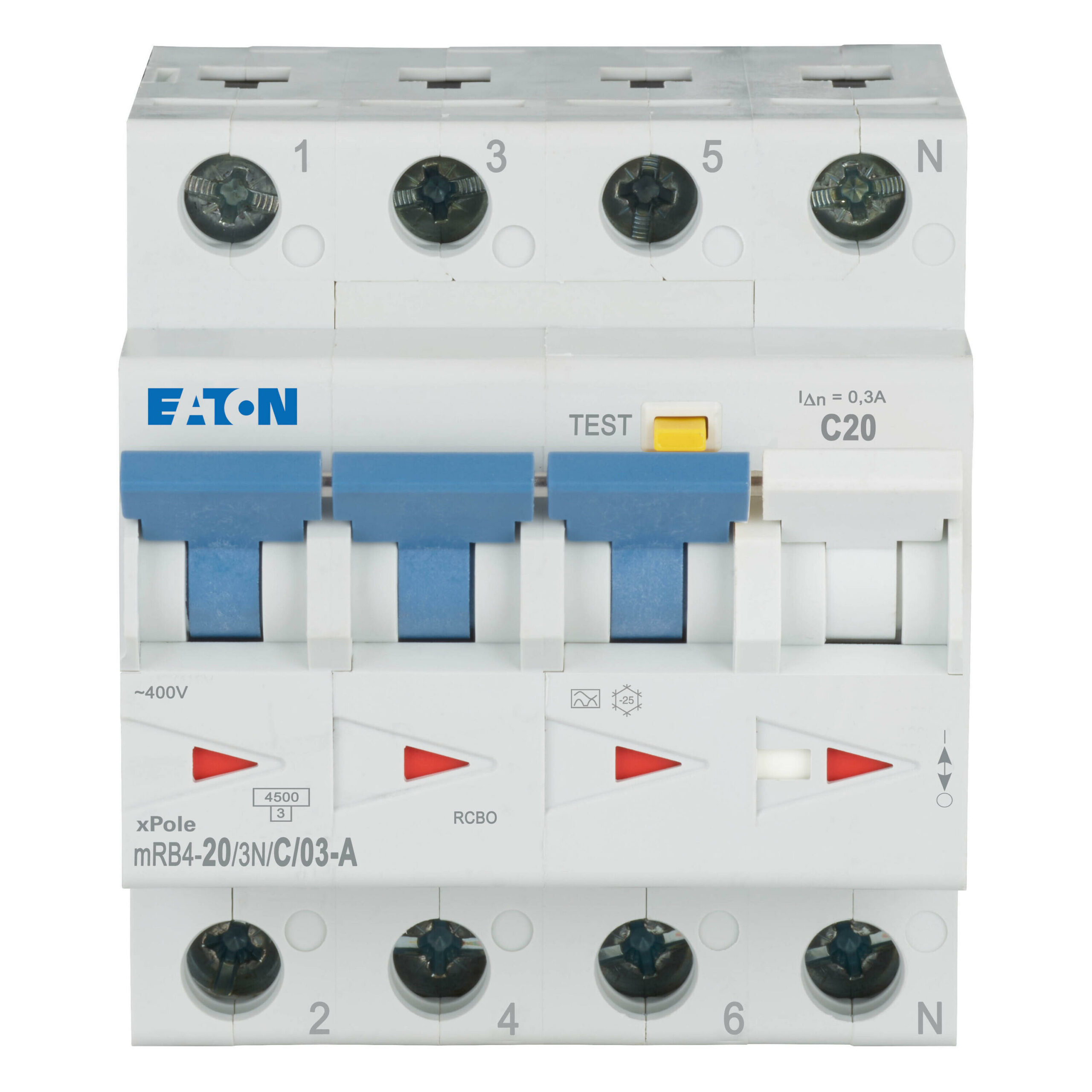 Eaton Aardlekautomaat C20A 3P+N 300Ma 4.5Ka - Afbeelding 2