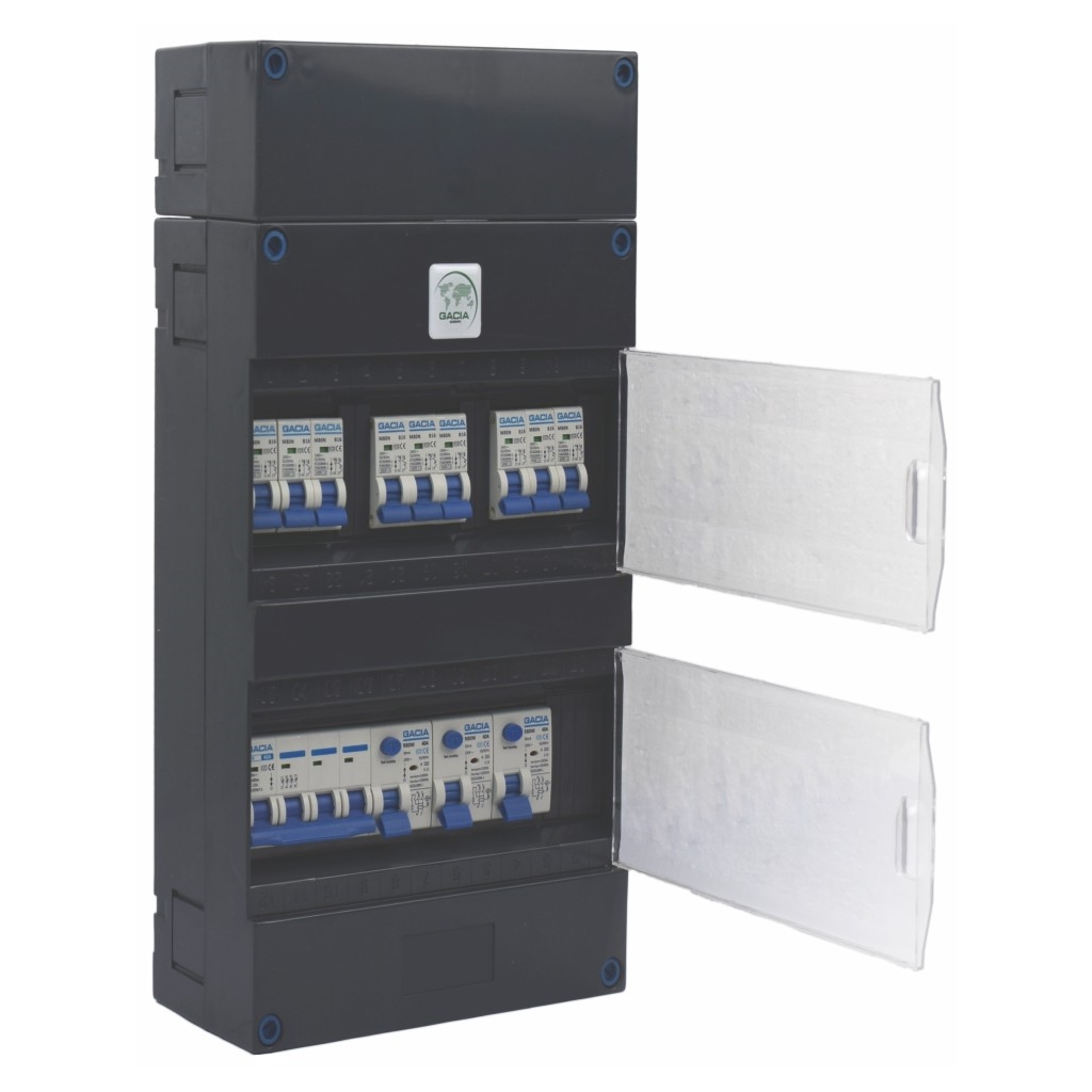 Gacia Europe 3F Groepenkast 9X B16A + 3X Als 2P 40A 30Ma + Hfds 4P