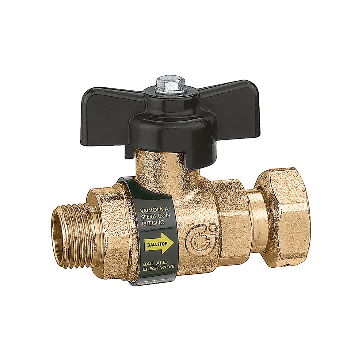 Caleffi Kogelafsluiter Met Keerklep Buitendraad-Wartel 3/4" X 3/4"