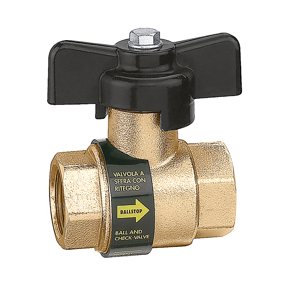 Caleffi Kogelafsluiter Met Keerklep Binnendraadaansluiting Vlinderhendel 3/4"