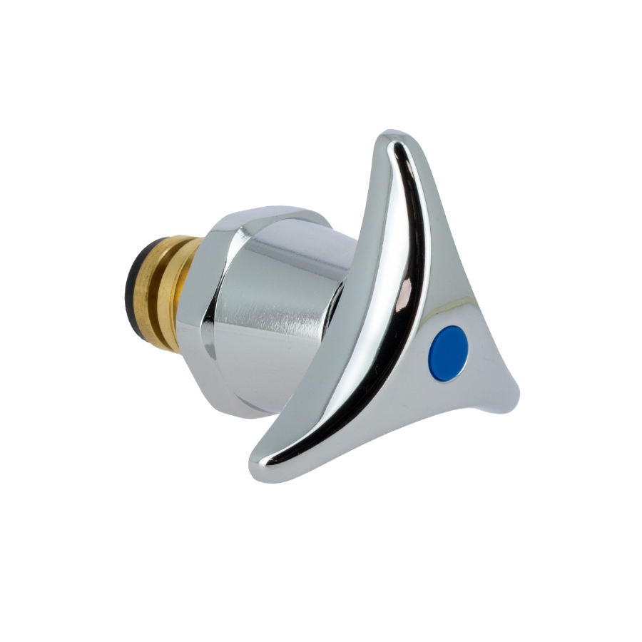 BONFIX Kr.bovendelen mess. verchr. 1/2" ster greep blauw
