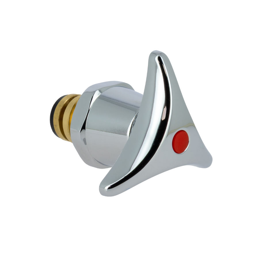 BONFIX Kr.bovendelen mess. verchr. 1/2" ster greep rood