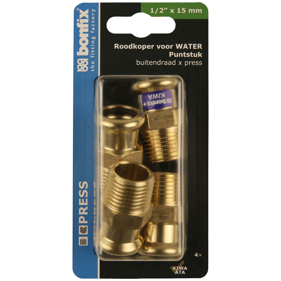 BONFIX Blister M-press RK-water puntst. 1/2'' bu.x15 mm 4st