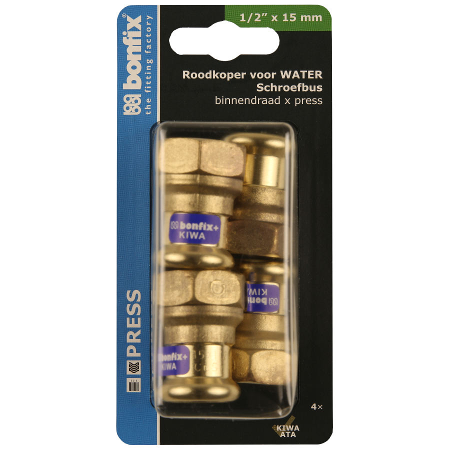 BONFIX Blister M-press RK-water schroefbus 1/2'' x 15 mm 4st