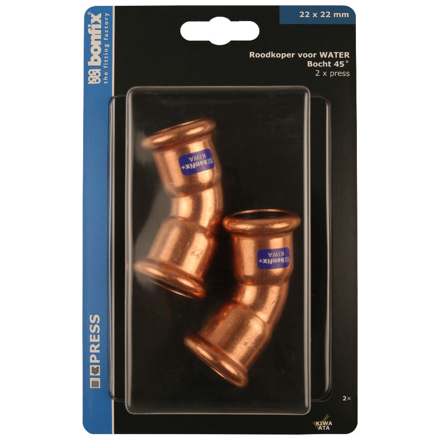 BONFIX Blister M-press RK-water bocht 45° 22 x 22 mm 2st