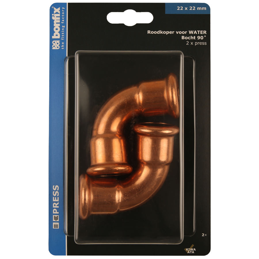 BONFIX Blister M-press RK-water bocht 90° 22 x 22 mm 2st