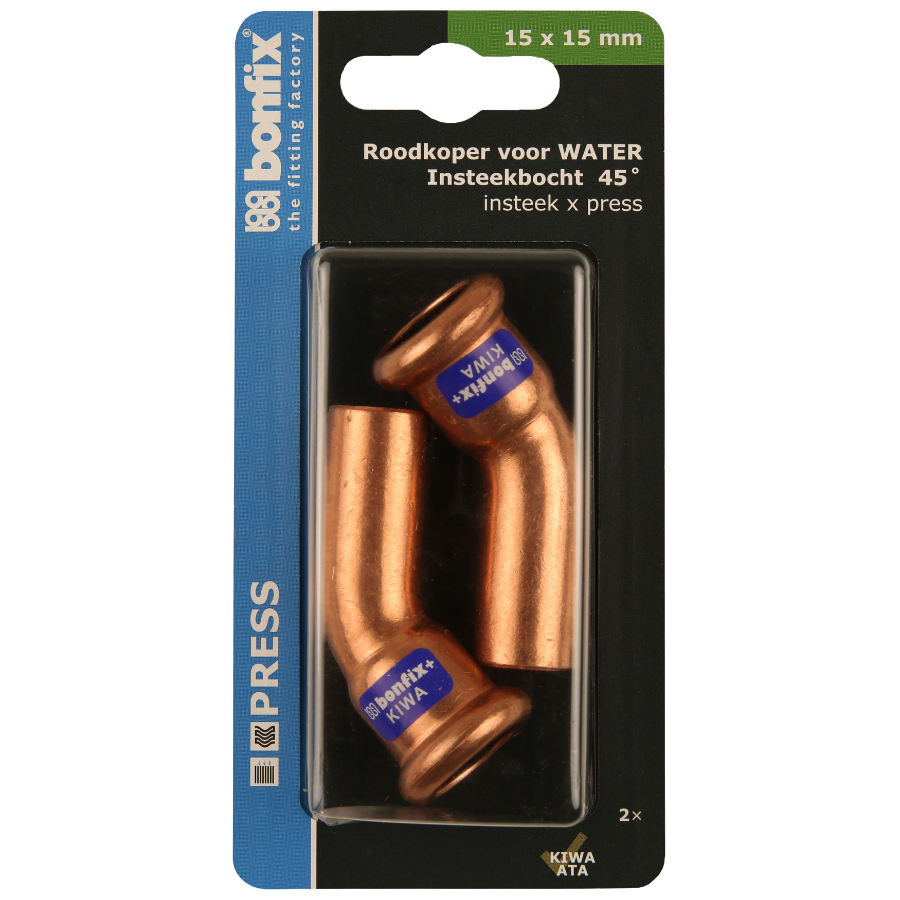 BONFIX Blister M-press RK-water inst.bocht 45° 15xØ15 mm 2st