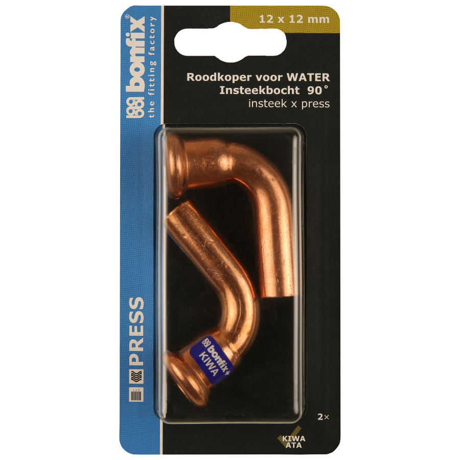 BONFIX Blister M-press RK-water inst.bocht 90° 12xØ12 mm 2st