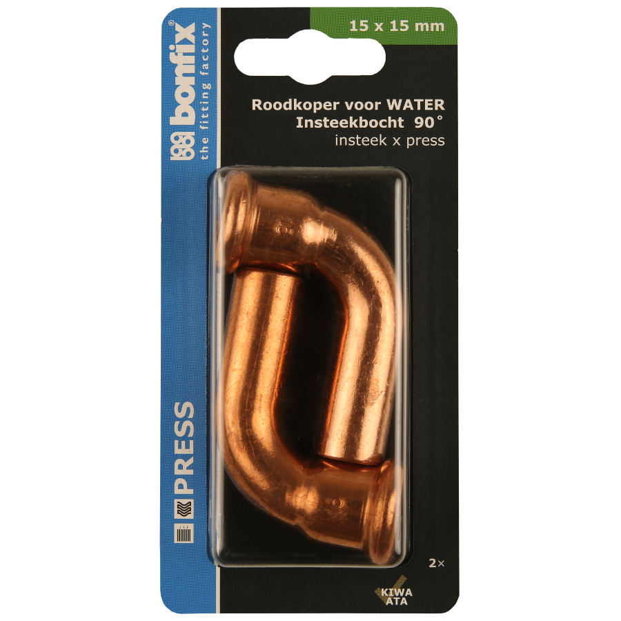 BONFIX Blister M-press RK-water inst.bocht 90° 15xØ15 mm 2st