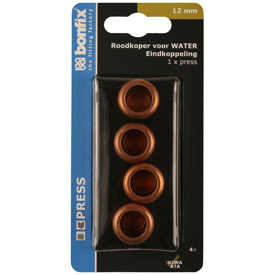 BONFIX Blister M-press RK-water eindkoppeling 12 mm 4st