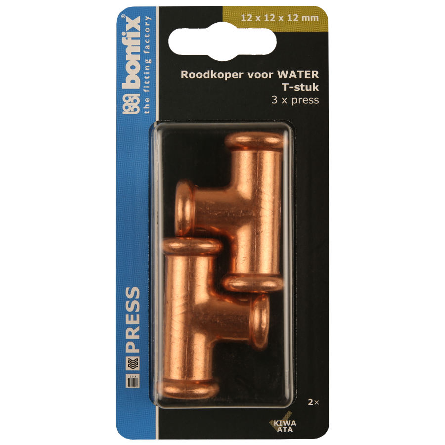 BONFIX Blister M-press RK-water T-koppeling 12x12x12 mm 2st