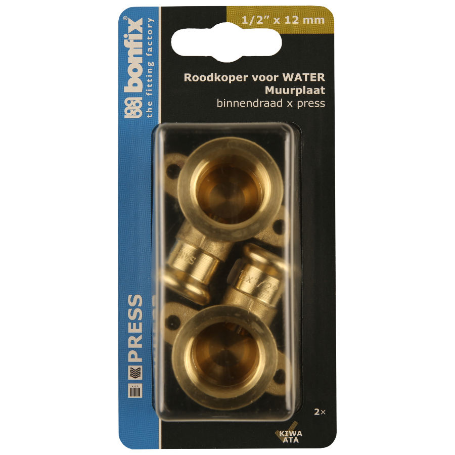 BONFIX Blister M-press RK-water muurpl.1/2'' bi.dr.x12mm 2st