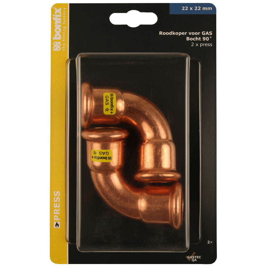 BONFIX Blister M-press RK-gas bocht 90° 22 x 22 mm 2st