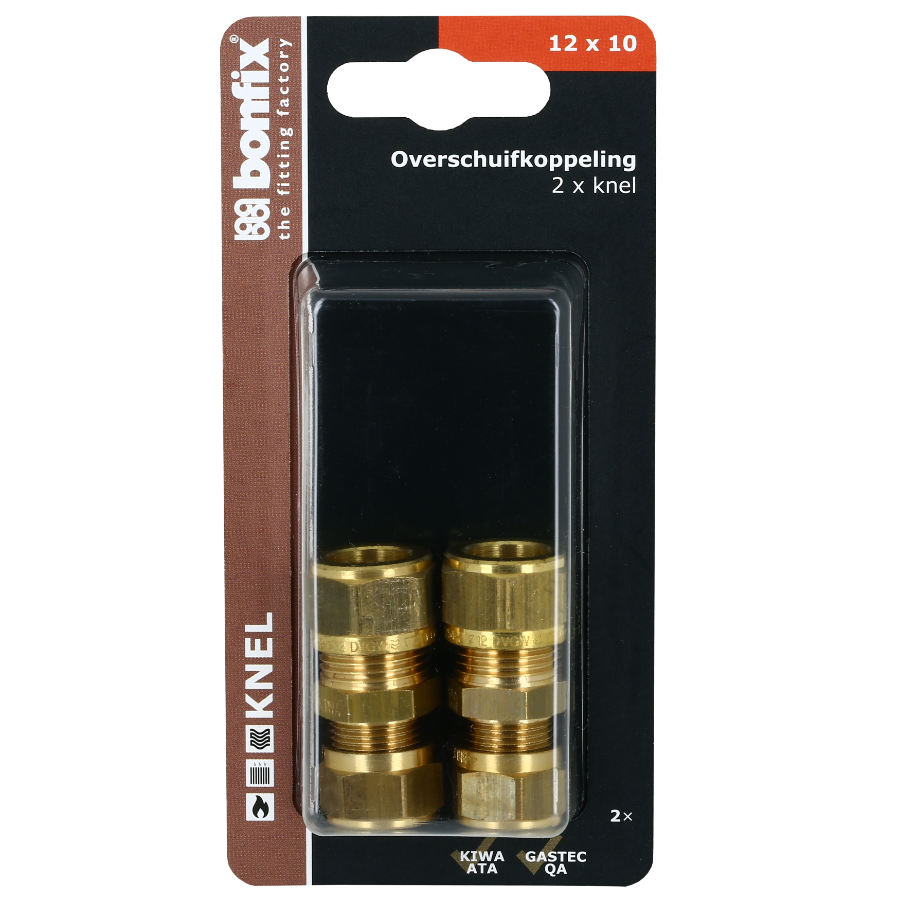 BONFIX Blister Rechte koppeling 12 x 10 mm 2 stuks