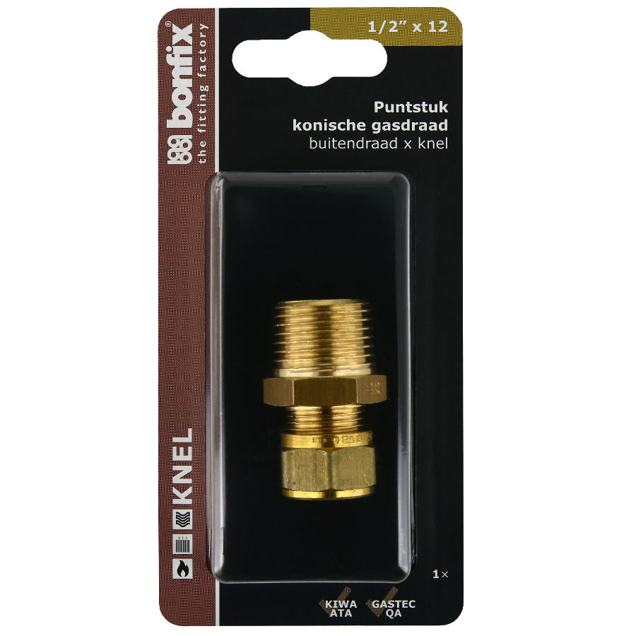 BONFIX Blister Puntstuk 1/2" buitendraad x 12 mm