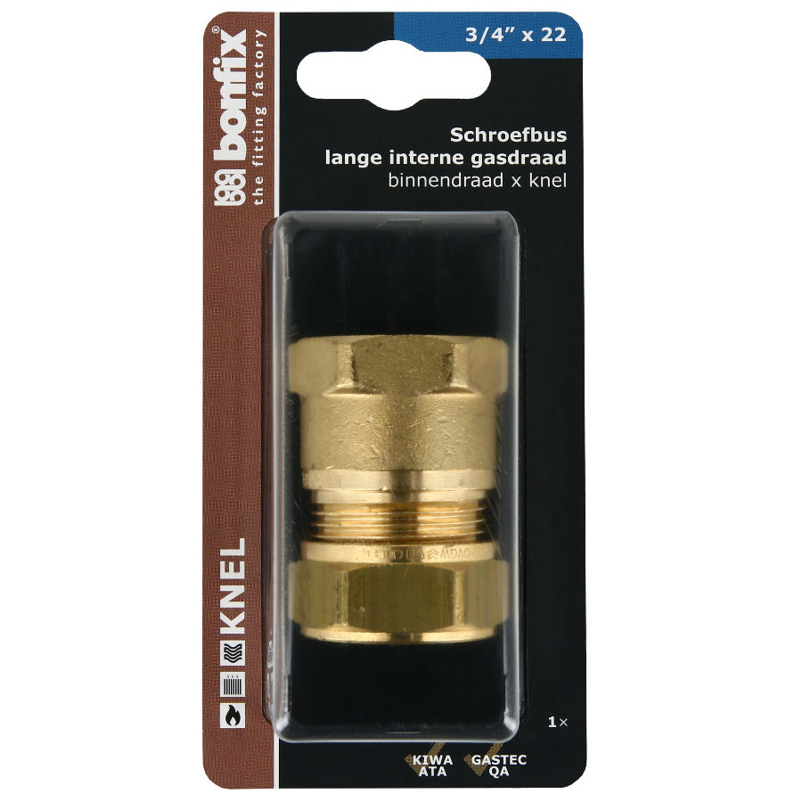 BONFIX Blister Schroefbus 3/4" binnendraad x 22 mm