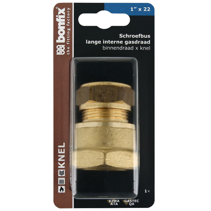 BONFIX Blister Schroefbus 1" binnendraad x 22 mm
