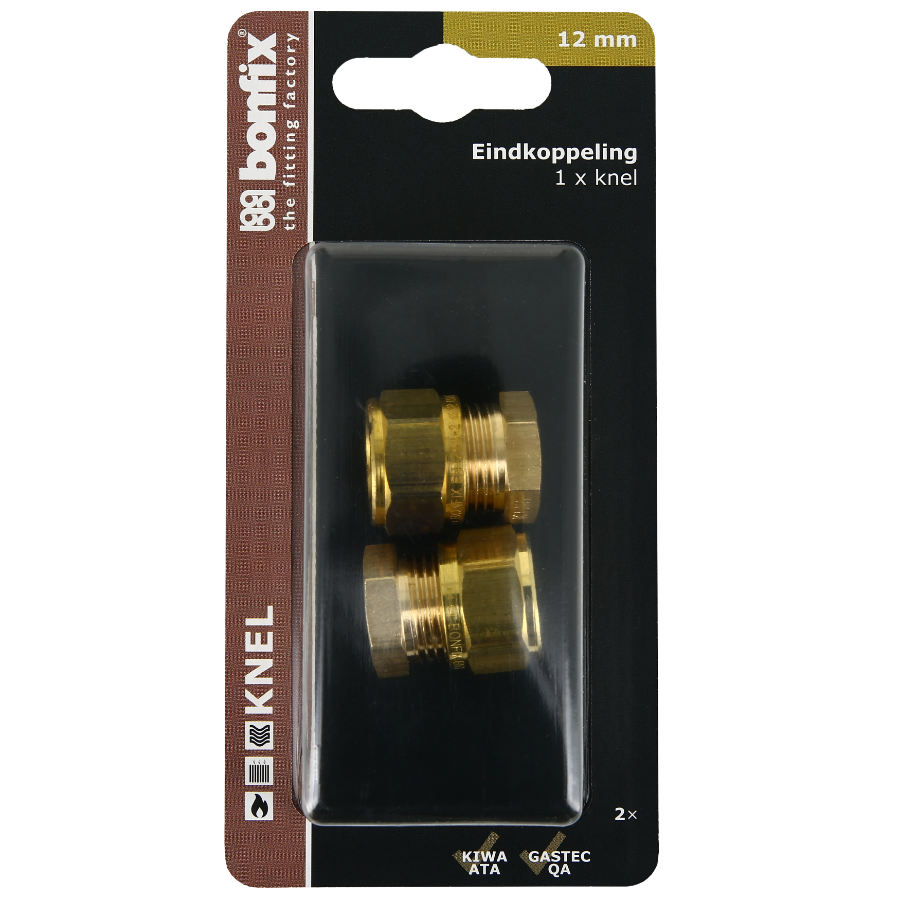 BONFIX Blister Eindkoppeling 12 mm 2 stuks