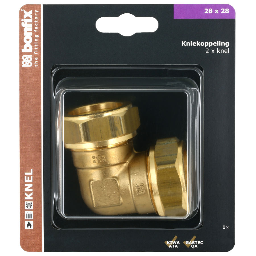BONFIX Blister Kniekoppeling 28 x 28 mm