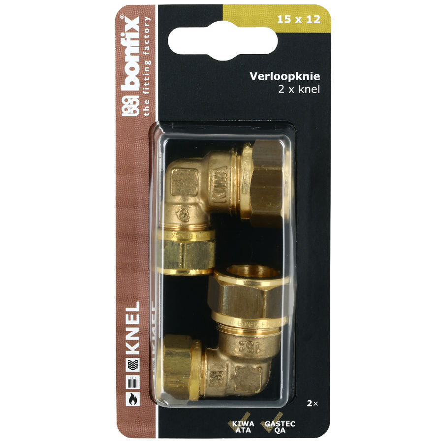 BONFIX Blister verloopknie 15 x 12 mm 2 stuks