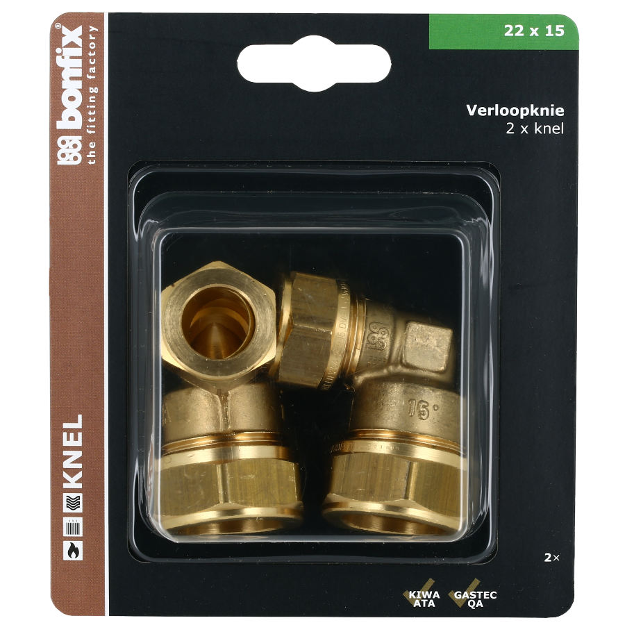 BONFIX Blister verloopknie 22 x 15 mm 2 stuks