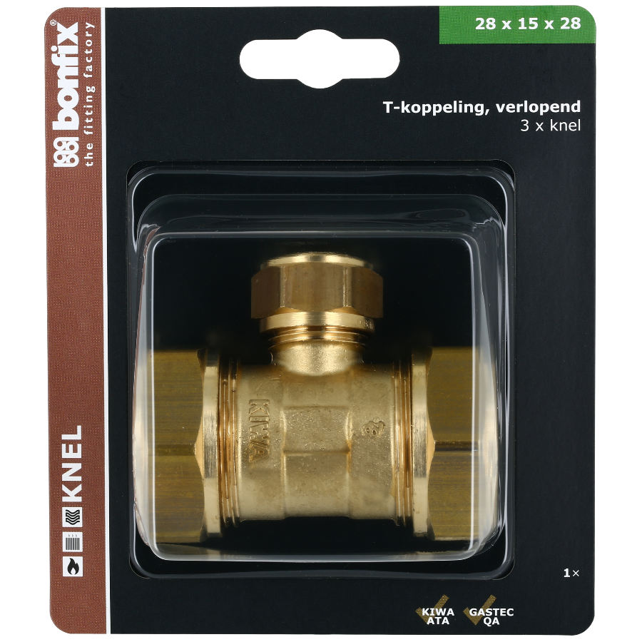 BONFIX Blister T-stuk 28 x 15 x 28 mm