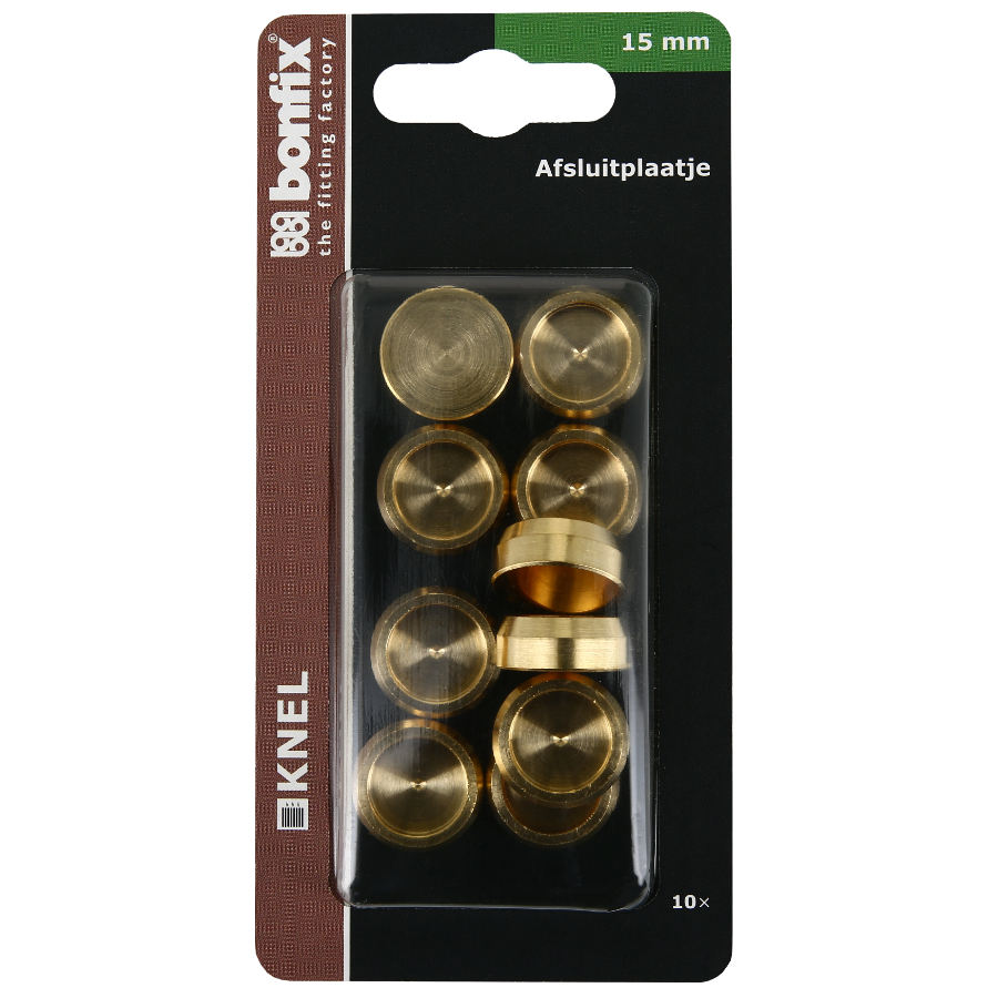 BONFIX Blister Afsluitplaat 15 mm 10 stuks