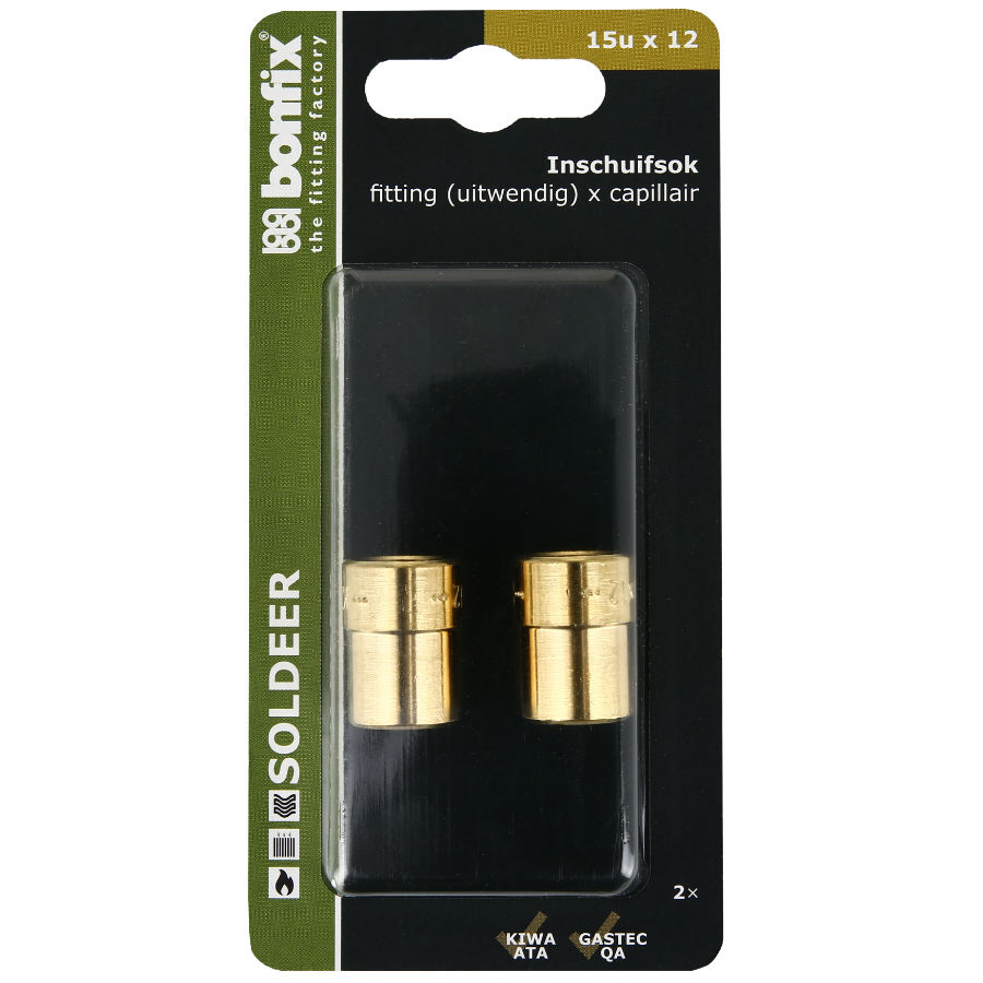 BONFIX Blister Cap inschuifsok 15u x 12 mm 2 stuks