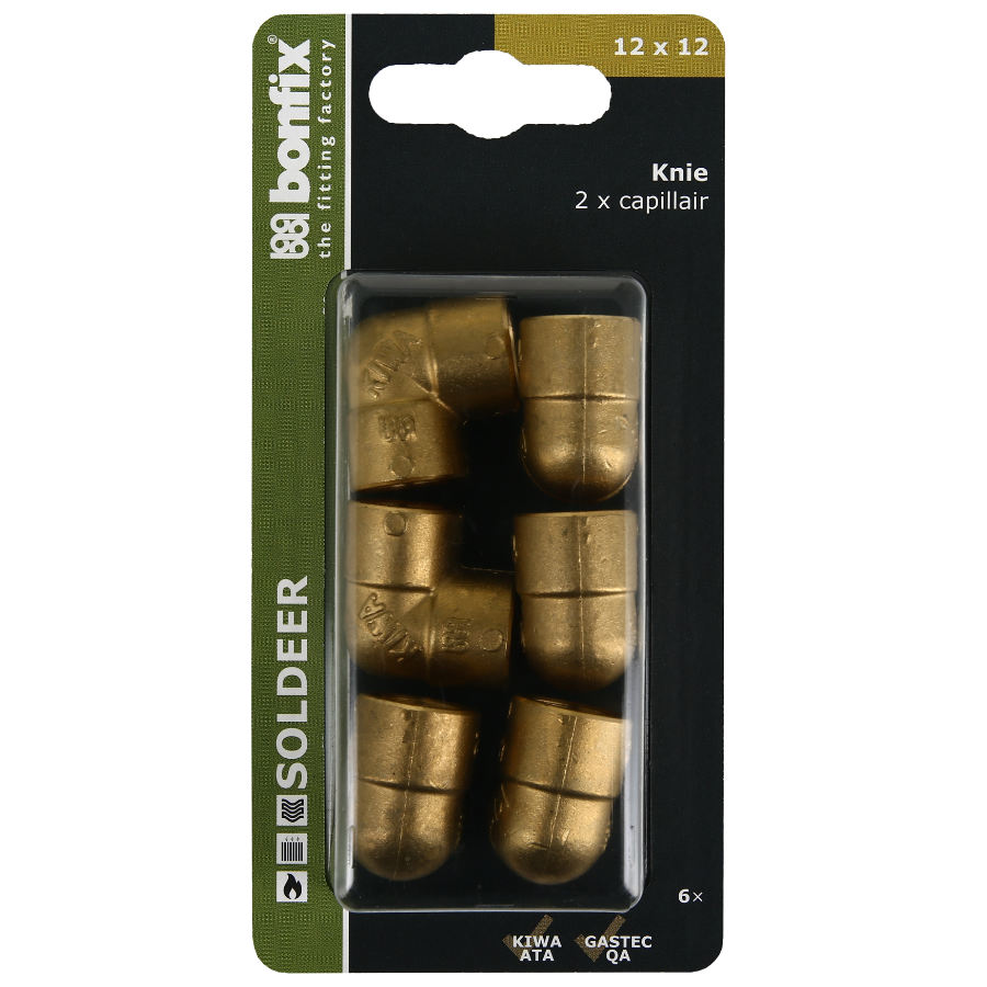 BONFIX Blister Cap kniekoppeling 12 x 12 mm 6 stuks