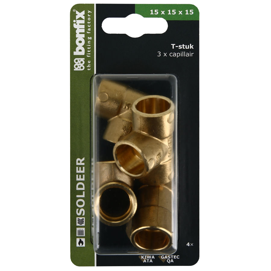 BONFIX Blister Cap T-stuk 15 x 15 x 15 mm 4 stuks