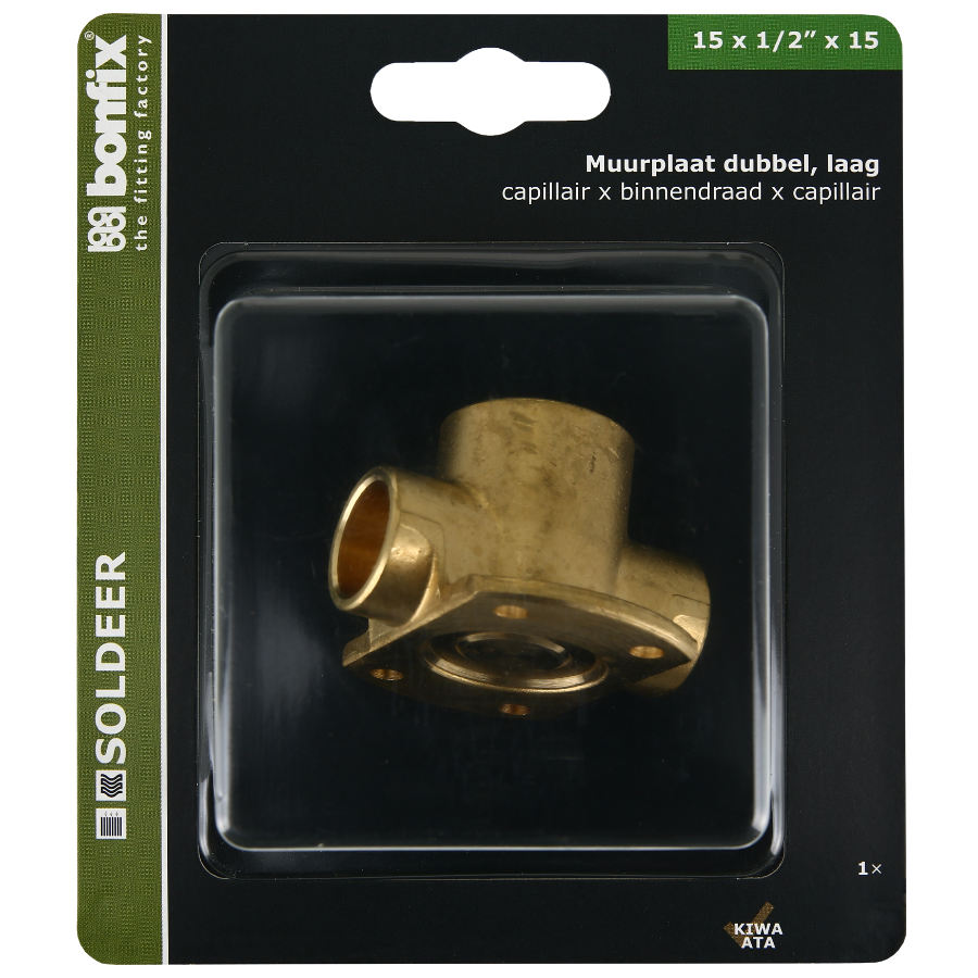 BONFIX Blister Muurplaat laag 15 x 1/2" x 15 mm