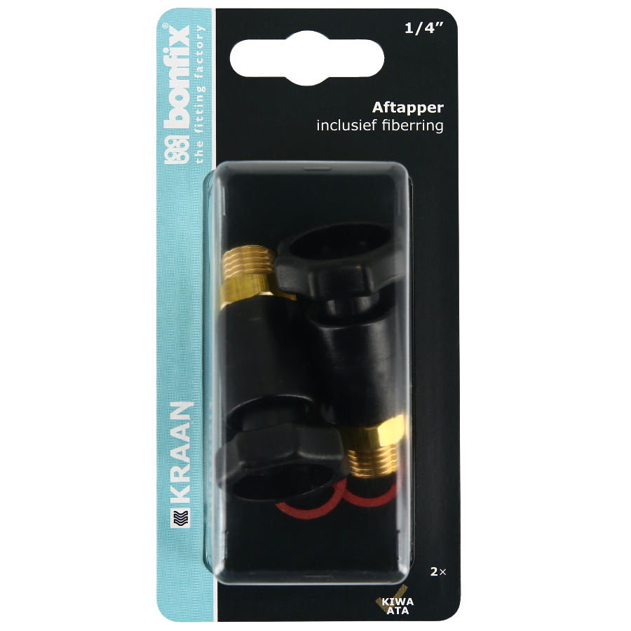 BONFIX Blister Aftapper 1/4" t.b.v. stopkr. incl. fiberring