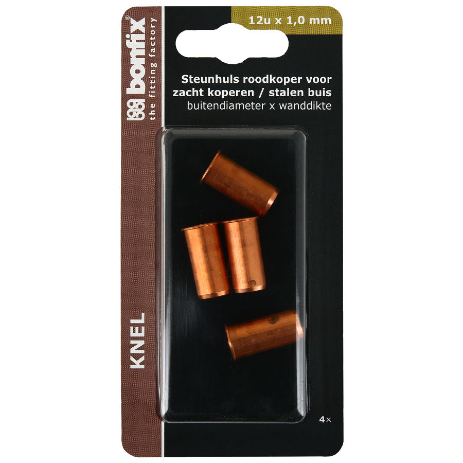 BONFIX Blister Roodkoperen steunhuls 12 mm 4 stuks