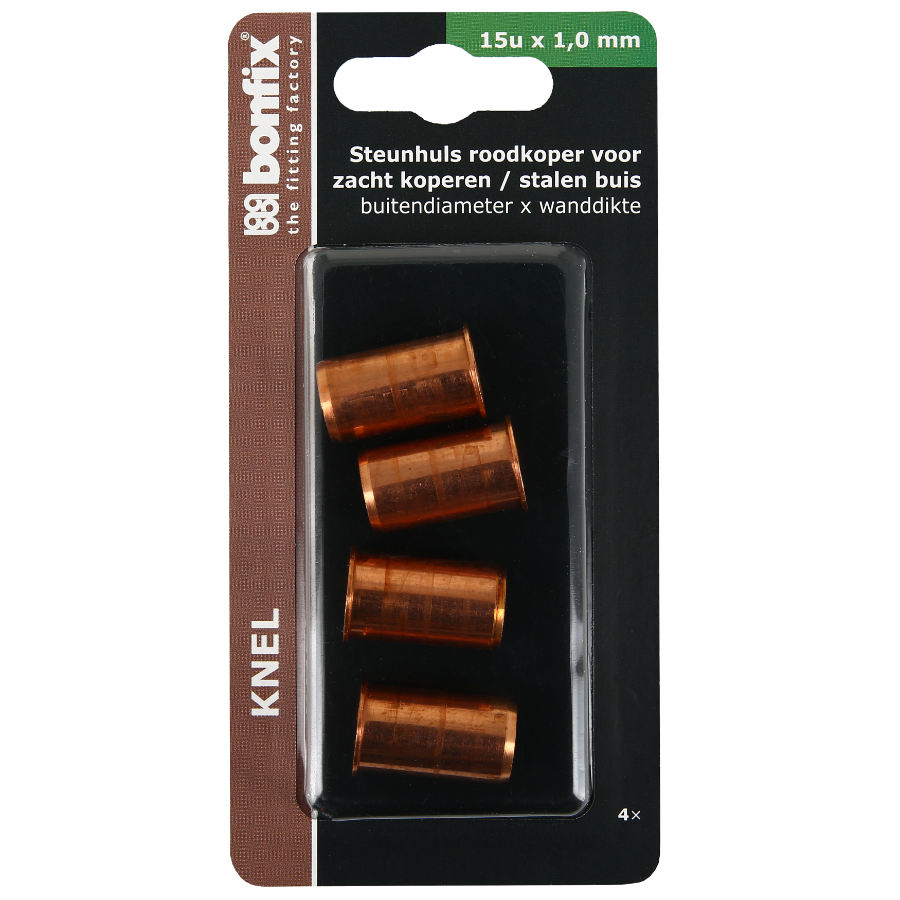 BONFIX Blister Roodkoperen steunhuls 15 mm 4 stuks